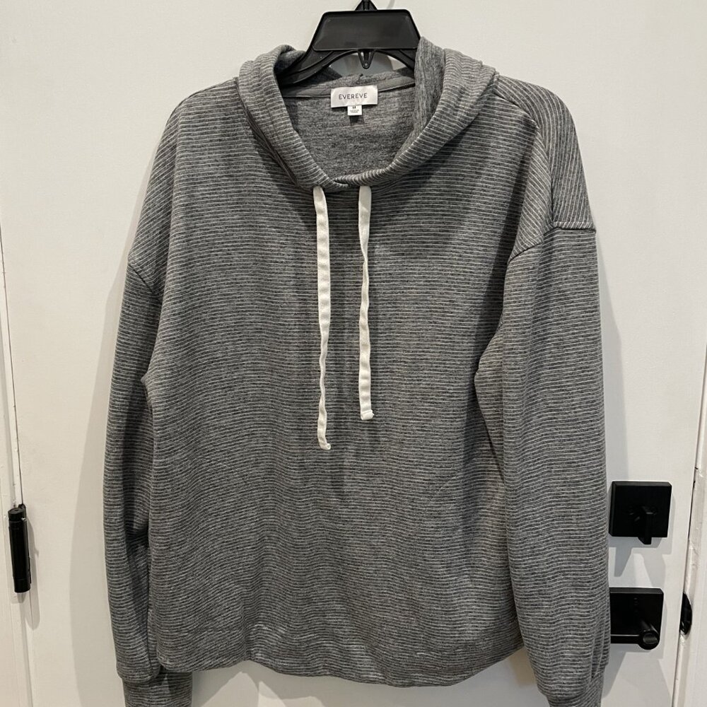 Evereve gray striped Hoodie sweatshirt - Size Medium - Retail $88